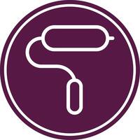 Paint Roller Line Circle Icon vector