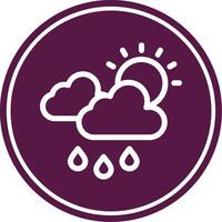 Rainy Day Line Circle Icon vector