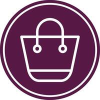 Shopping Bag Line Circle Icon vector