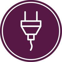Plug Line Circle Icon vector