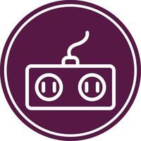 Power Socket Line Circle Icon vector
