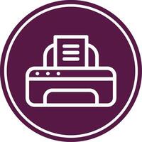 Printer Line Circle Icon vector