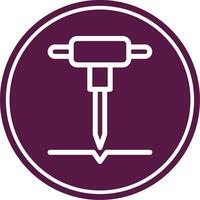 Jackhammer Line Circle Icon vector