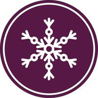 Snow Flake Line Circle Icon vector