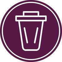 Garbage Line Circle Icon vector