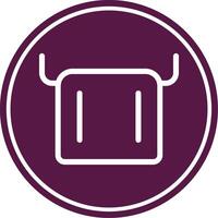 Towel Line Circle Icon vector