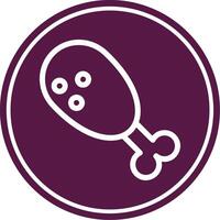 Fried Chicken Line Circle Icon vector