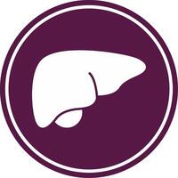 Liver Glyph Circle Icon vector