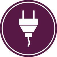 Plug Glyph Circle Icon vector