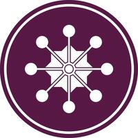 Snow Flake Glyph Circle Icon vector