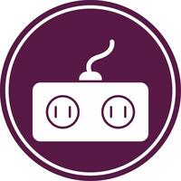 Power Socket Glyph Circle Icon vector