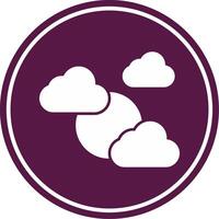 Coudy Day Glyph Circle Icon vector