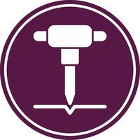 Jackhammer Glyph Circle Icon vector