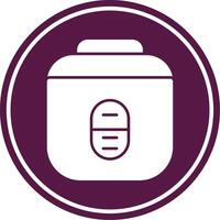 Rice Cooker Glyph Circle Icon vector