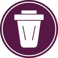 Garbage Glyph Circle Icon vector