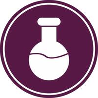 Flask Glyph Circle Icon vector