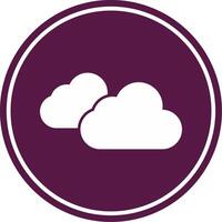 Clouds Glyph Circle Icon vector