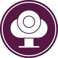 Web Camera Glyph Circle Icon vector