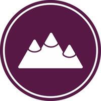 Mountains Glyph Circle Icon vector