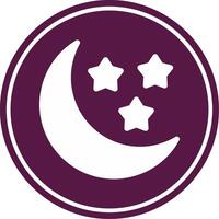 Night Glyph Circle Icon vector