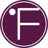 Fahrenheit Glyph Circle Icon vector