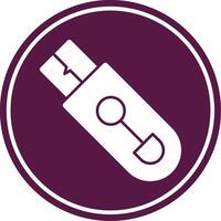 Flash Drive Glyph Circle Icon vector