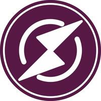 Thunder Bolt Glyph Circle Icon vector