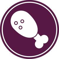 Fried Chicken Glyph Circle Icon vector