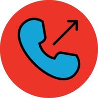 Phone Call Filled Multi Circle Icon vector