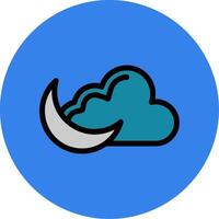 Cloudy Night Filled Multi Circle Icon vector
