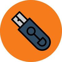 Flash Drive Filled Multi Circle Icon vector