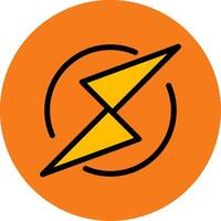 Thunder Bolt Filled Multi Circle Icon vector