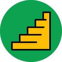 Stairs Filled Multi Circle Icon vector