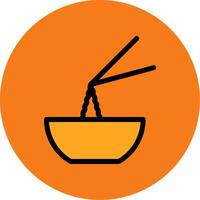 Noodles Filled Multi Circle Icon vector