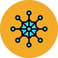 Snow Flake Filled Multi Circle Icon vector