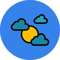 Coudy Day Filled Multi Circle Icon vector