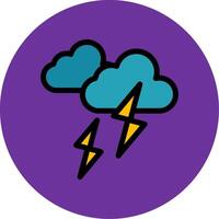 Thunder Storm Filled Multi Circle Icon vector