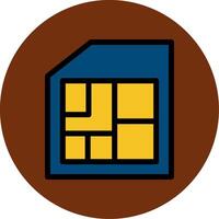 Sim Card Filled Multi Circle Icon vector