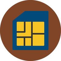 Sim Card Flat Multi Circle Icon vector