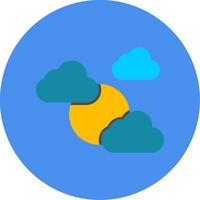 Coudy Day Flat Multi Circle Icon vector
