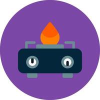 Stove Flat Multi Circle Icon vector