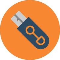 Flash Drive Flat Multi Circle Icon vector