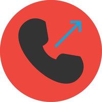 Phone Call Flat Multi Circle Icon vector