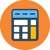 Calculator Flat Multi Circle Icon vector
