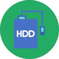 Hdd Flat Multi Circle Icon vector