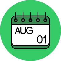 August Filled Circle Icon vector