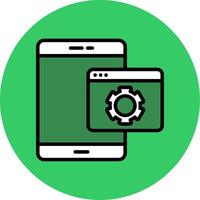 Web Optimization Filled Circle Icon vector