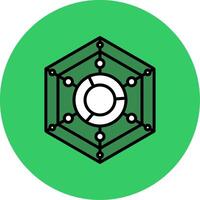 Radar Chart Filled Circle Icon vector