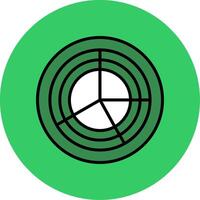 Radar Pie Chart Filled Circle Icon vector