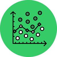 Scatter Graph Filled Circle Icon vector